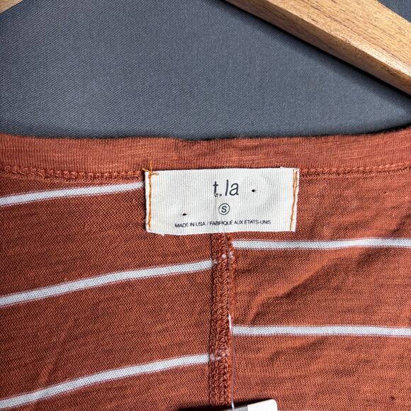 Anthropologie T.La Riley Asymmetrical Pocket Tee Gold Orange Size S NWT - Picture 6 of 6